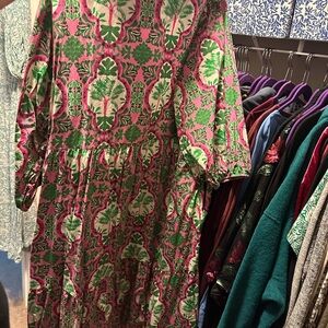 Floral Green and Pink Dress